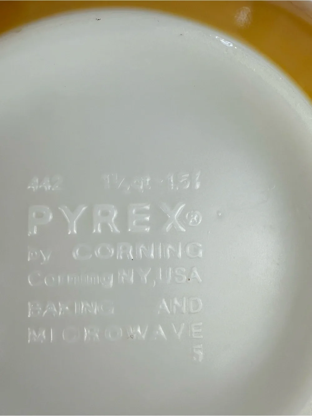 PYREX Butterfly Gold 444 442 Cinderella Mixing Bowls Set of 2 Orange/White 1972